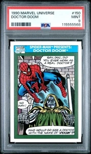 1990 MARVEL UNIVERSE #150 SPIDER-MAN PRESENTS DOCTOR DOOM 🔥PSA 9🔥 - Picture 1 of 2