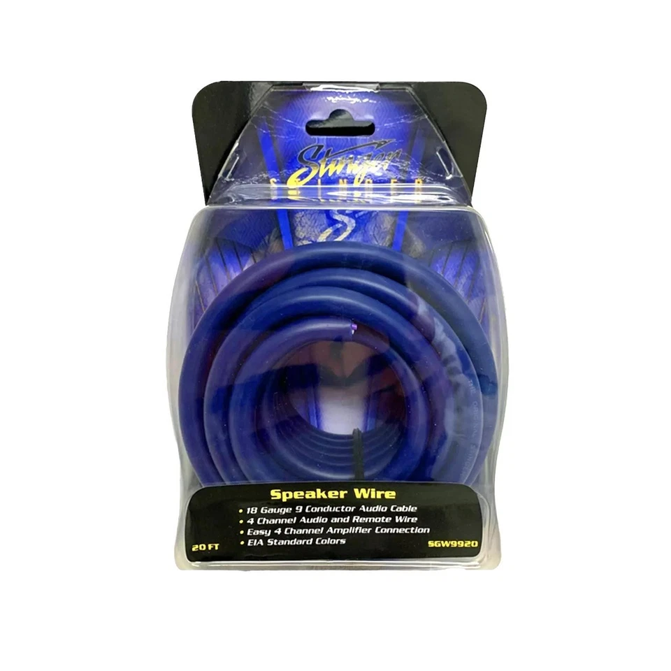 (2) Stinger SGW9920 9 Conductor Speed Wire 20 Foot Rolls Blue