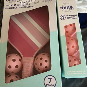 Pickle Ball Set 2 Paddel 4 Bälle und Tasche Extra 4 Bälle Neu Rosa - Bild 1 von 3