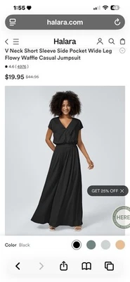 Mono Halará cuello en V pierna ancha XL negro Foto 1 de 4