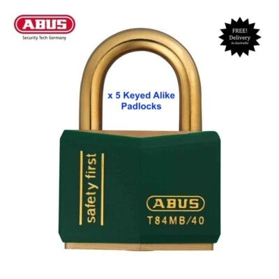 Candado exterior resistente a la intemperie ABUS -T84MB40 40 mm - candados de latón con llave x 5 Foto 1 de 4