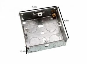 Flush Mount Metal Pattress Electric Back Box Single 1 Gang 25mm Pack Of 5 - Picture 1 of 1