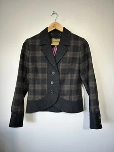 Dubarry Tweed Jacket Womens UK 8 Tartan Check Wool Country Races Hacking Blazer - Picture 1 of 8