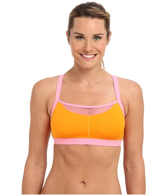 JOSIE AMP'D SUJETADOR DEPORTIVO SIN MANGAS BRALETTE #847170 ROSA NARANJA TALLA 32 B/C ¡NUEVO! $48 Foto 1 de 4