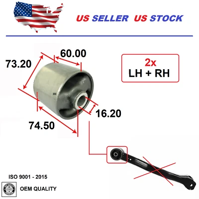 Rear Trailing Arm Bushing For Mitsubishi Montero 2001-2003 Set LH+RH OE QUALITY - Image 1 of 3
