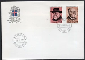 EUROPA CEPT 1980 - ICELAND - FAMOUS PEOPLE - WRITER - FDC - Picture 1 of 2