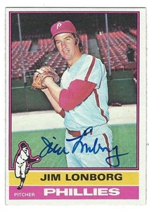 Autographed 1976 Topps JIM LONBORG Philadelphia Philles card #271 w/ COA - Picture 1 of 1