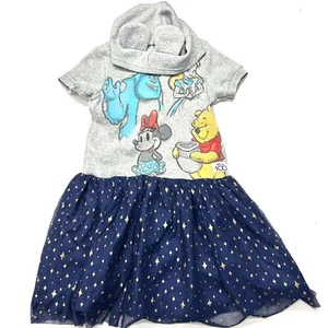 Disney Girls 100 Years Mickey Hooded Dress with Tulle Skirt Size Large 10-12 - Picture 1 of 2