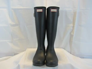Botas de lluvia altas originales Hunter para mujer - negras mate - talla 8 - NUEVAS - Imagen 1 de 6