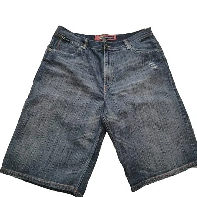  Enyce Mens Short Blue Baggy  Streetwear Hip Hop Skater Y2K Denim Size 38"  Foto 1 de 4
