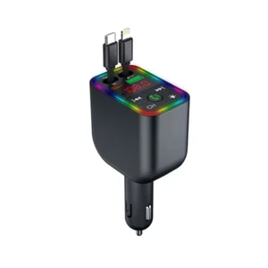 Auto FM Transmitter KFZ Bluetooth USB/TYPE-C Auto Ladegerät Handy Radio Adapter - Bild 1 von 16
