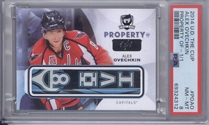 2014 THE CUP ALEXANDER OVECHKIN THE CUP PROPERTY OF GAME USED STICK 1/1  PSA 8