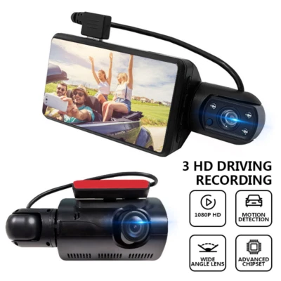 4K Dash Cam Front Rear Inside Camera Dashcam Car Camera Night Vision G-Sensor - Image 1 of 4
