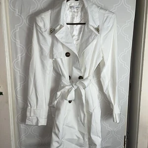 KATIA Kentucky Derby Horseshoe Ornament Overcoat Wrap Dress Suit White Sz Large - Picture 1 of 20
