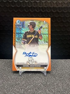 DANIEL MONTESINO 2023 BOWMAN CHROME ORANGE SHIMMER 1ST AUTO /25 - Picture 1 of 2
