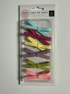 Pink Paislee Paige Evans-Take Me Away Suede Bows-Scrapbooking or Card Making - Picture 1 of 1