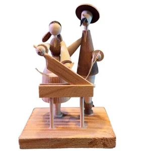 Vintage Kanon Handcrafted Wood Work, Couple Working, 1987 - Picture 1 of 5