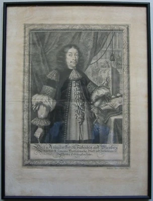 Porträt-Stich GEORG AUGUSTIN VON STUBENBERG 1669, Original-Kupferstich, gerahmt - Bild 1 von 4