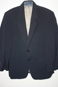 Mens Wool Blazer Navy Blue 2 Button 100% Pure Wool Evan Piccone Size 40-42S - Picture 1 of 7