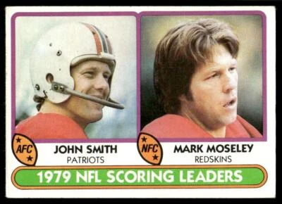 1980 Topps 1979 Scoring Leaders - John Smith Mark Moseley #334 Patriots Redskins - Image 1 of 2