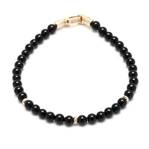 David Yurman Black Onyx Spiritual Beads Bracelet, 18K Yellow Gold, Length 7 Inch