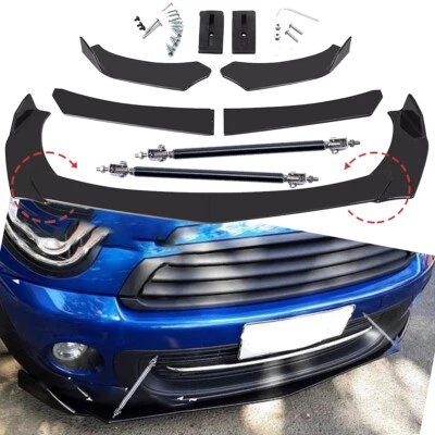 For MINI COOPER R55 Front Bumper Lip Spoiler Splitter+Strut Rods Glossy Foto 1 de 4