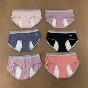 Hahan Teen Girls Size Large Cotton Lined Period Protection Underwear 6 Pack New - Picture 1 of 6