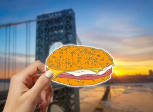 Breakfast Sandwich on a Hardroll Sticker - New Jersey Memorabilia - Picture 1 of 2