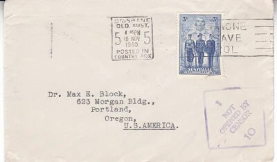 Australia 1940 #186 (defectuoso) en portada censurada a EE. UU.; publicado en caja de país *d Foto 1 de 2