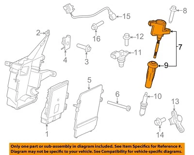 Sistema de encendido eléctrico Ford OEM 09-22 C-Max - Bobina de encendido 9E5Z12029A Foto 1 de 2