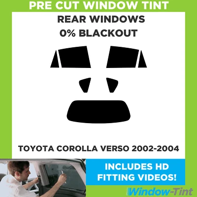 For Toyota Corolla Verso 2002-2004 Pre Cut Window Tint Rear 0% Blackout Film - Image 1 of 4
