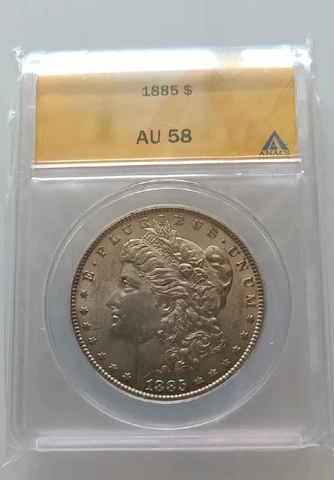 Morgan Silver Dollar 1885P ANACS AU58 - Item # 3086 Cover