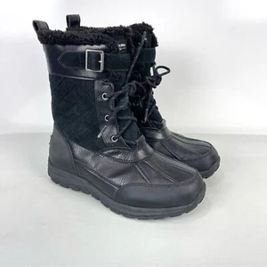 Koolaburra by UGG Imree Black Moto Waterproof Winter Snow Boots Women's Size 9 - Picture 1 of 12