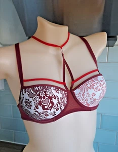 Marlies Dekkers Bordeaux/Peach Toile de Jouy U/W Balconette Bra 307357 - Picture 1 of 18