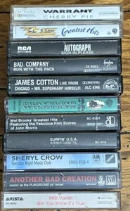 Lot Of 10 Random Cassette Tapes Classic Rock Pop Hair Band Metal Warrant Zz Top  - Picture 1 of 2