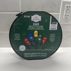 Holiday Time 49.1 FT 240 LED Multicolor Dome Lights Green Wire Christmas Decor - Picture 1 of 2