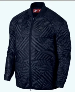 Nike Synthetic Fill Primaloft Quilted Bomber Jacket Sz Small 864946-451 Navy - Picture 1 of 2