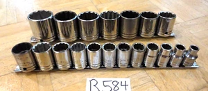 PROTO TOOLS 19 PIECE 1/2 DRIVE SAE. SHORT CHROME SOCKET SET 3/8 TO 1-3/8 - Picture 1 of 15