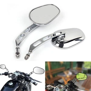 2X Chrome Motorcycle Mirrors For Harley Sportster Road King Street Electra Glide - Picture 1 of 12