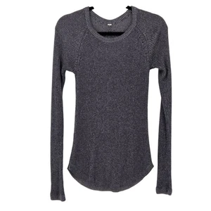 Lululemon Women's 4 Cabin Yogi Long Sleeve Cashmere Blend Knit Sweater Top Gray - Picture 1 of 7