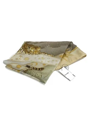 Bufanda de tigre de seda para mujer Salvatore Ferragamo en YLW estampado integral Foto 1 de 4