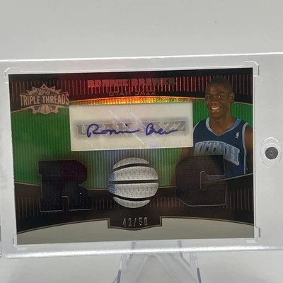 2006-07 Topps Triple Threads Ronnie Brewer Relics Autographs Emerald /50 - Image 1 of 3