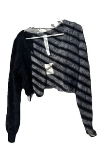Neu mit Etikett Fabletics Mini kurze Strickjacke Damen kleine Flamme pelzig flauschig schwarz NEU - Bild 1 von 7