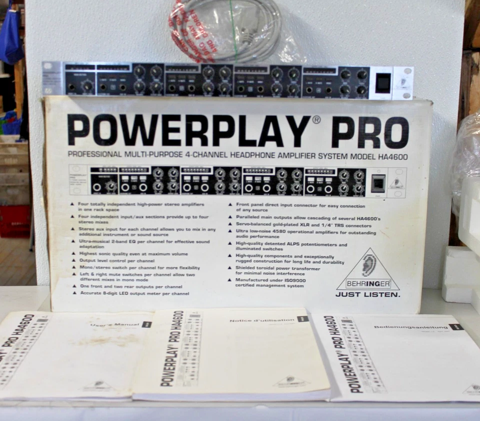 Behringer Powerplay Pro HA-4600 4 Channel Headphone Distribution Amplifier - Image 1 of 4