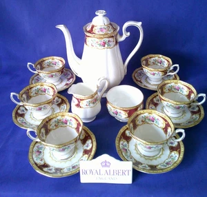 Royal Albert Lady Hamilton Coffee Set Coffee Pot And Quantity 6 Cups & Saucers - Picture 1 of 12