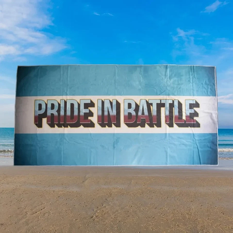 Toalla de playa Pride In Battle 100x200 cm - Inspirada en Man City, fútbol Foto 1 de 1