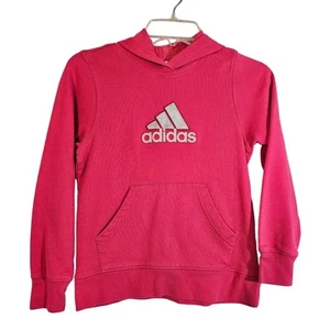 Adidas Mädchen klein rosa Kapuzen Hoodie Sweat Shirt Pullover 2005 Top Zustand - Bild 1 von 13