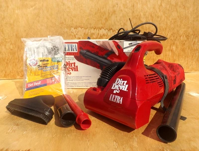 8230- Dirt Devil ULTRA Handheld Vacuum Cleaner - Red Bagged w/ Attachments - Image 1 of 4