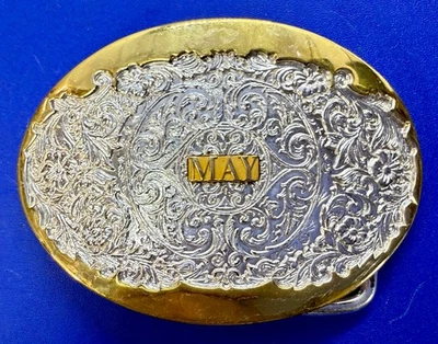 MAY Service Award Chapado en Oro 10K Hecho a Medida Vintage OC Tanner Hebilla de Cinturón Foto 1 de 4