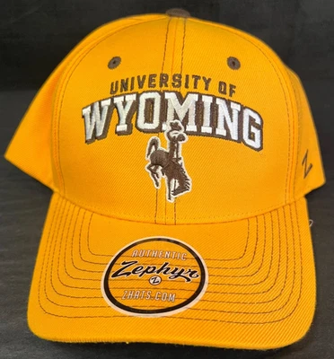University of Wyoming Cowboys Zephyr Hat Cap Strap Back Adult One Size Yellow - Image 1 of 4
